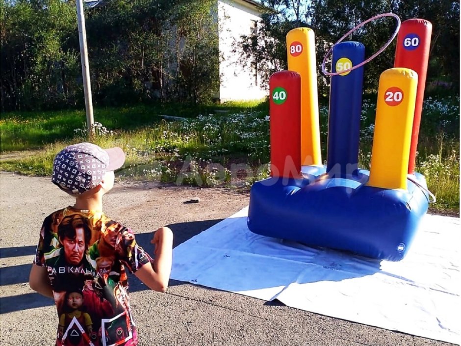 Командный игровой реквизит Надувной кольцеброс Столбики