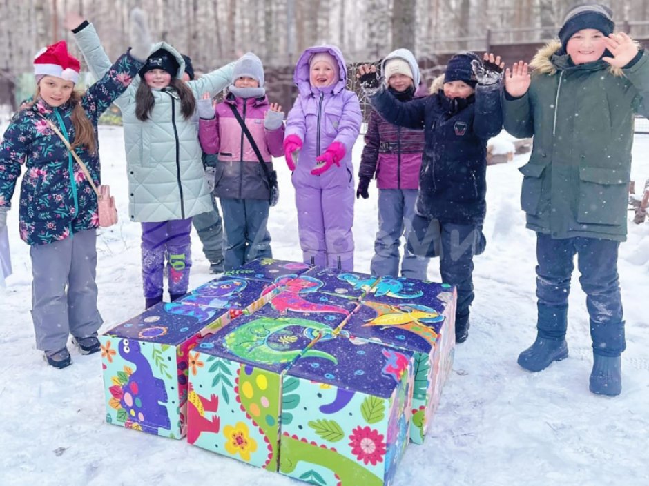 Большие кубики пазлы Динокубики