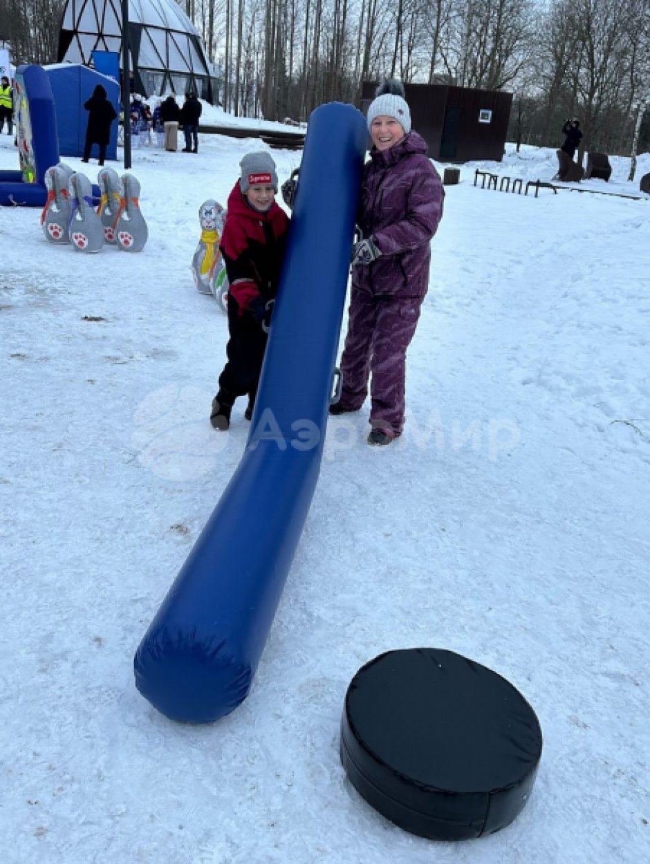 Гигантский хоккей — огромные клюшки и шайба для развлечения и командных игр