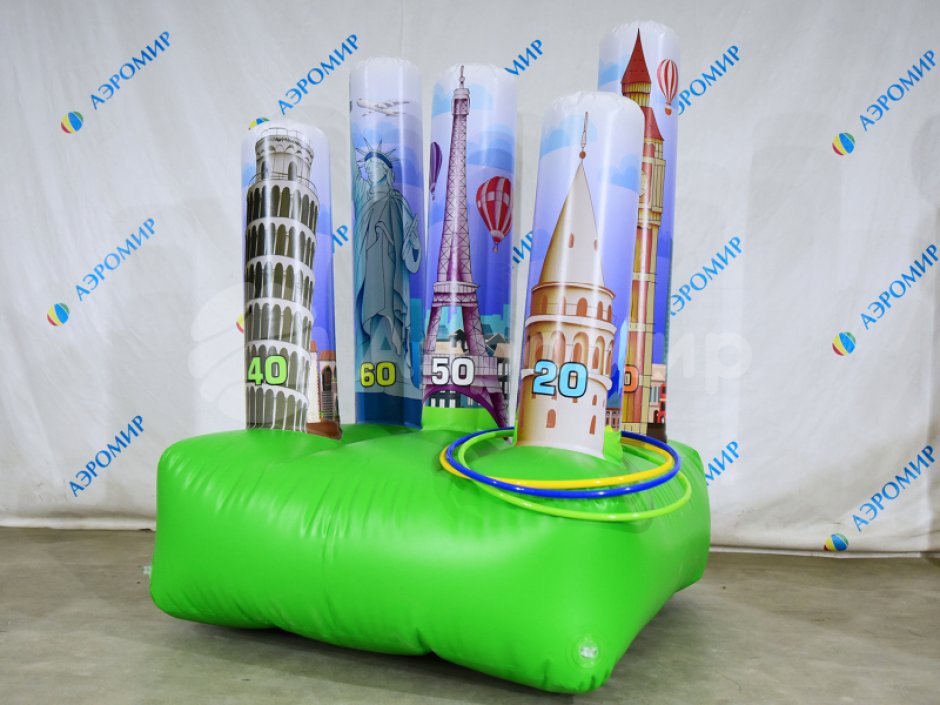 Командный игровой реквизит Надувной кольцеброс Столбики