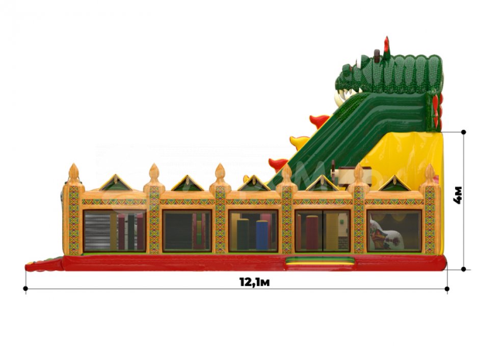 Большой надувной батутный комплекс Змей Горыныч