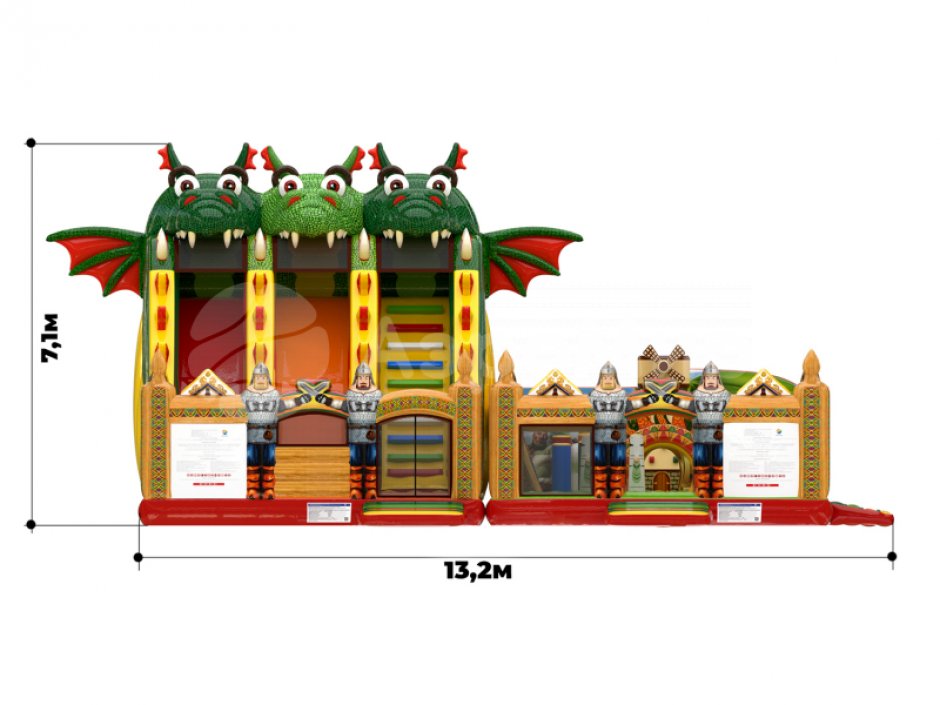 Большой надувной батутный комплекс Змей Горыныч