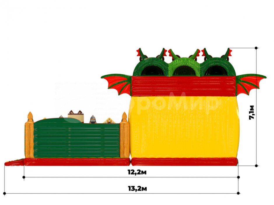 Большой надувной батутный комплекс Змей Горыныч