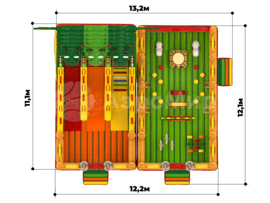 Большой надувной батутный комплекс Змей Горыныч