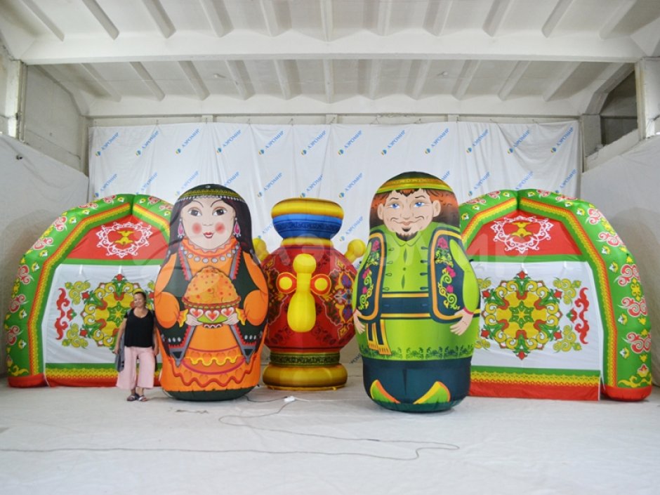Национальные надувные матрешки — яркие образы для оформления и привлечения внимания
