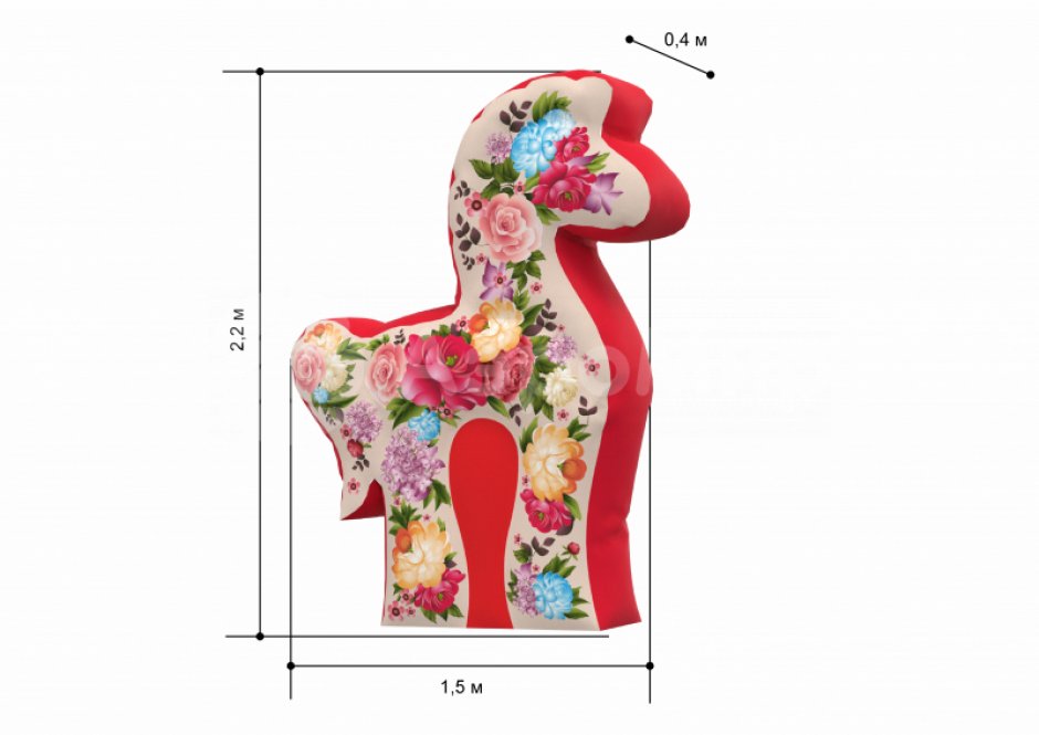 Надувной конь — контурная надувная фигура к Масленице, Ярмарке, Выставке