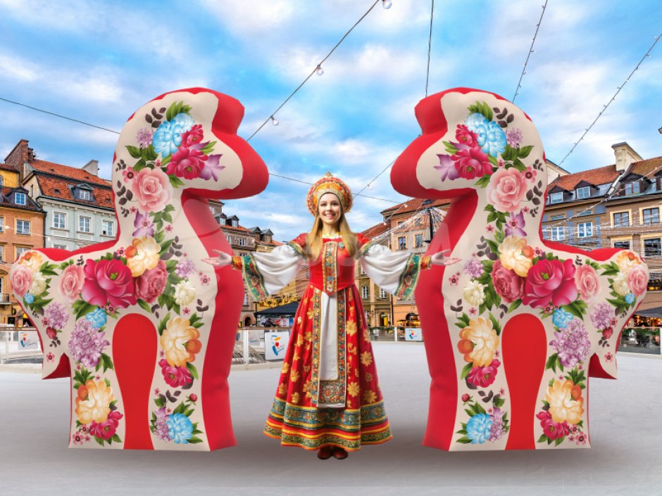 Надувной конь — контурная надувная фигура к Масленице, Ярмарке, Выставке