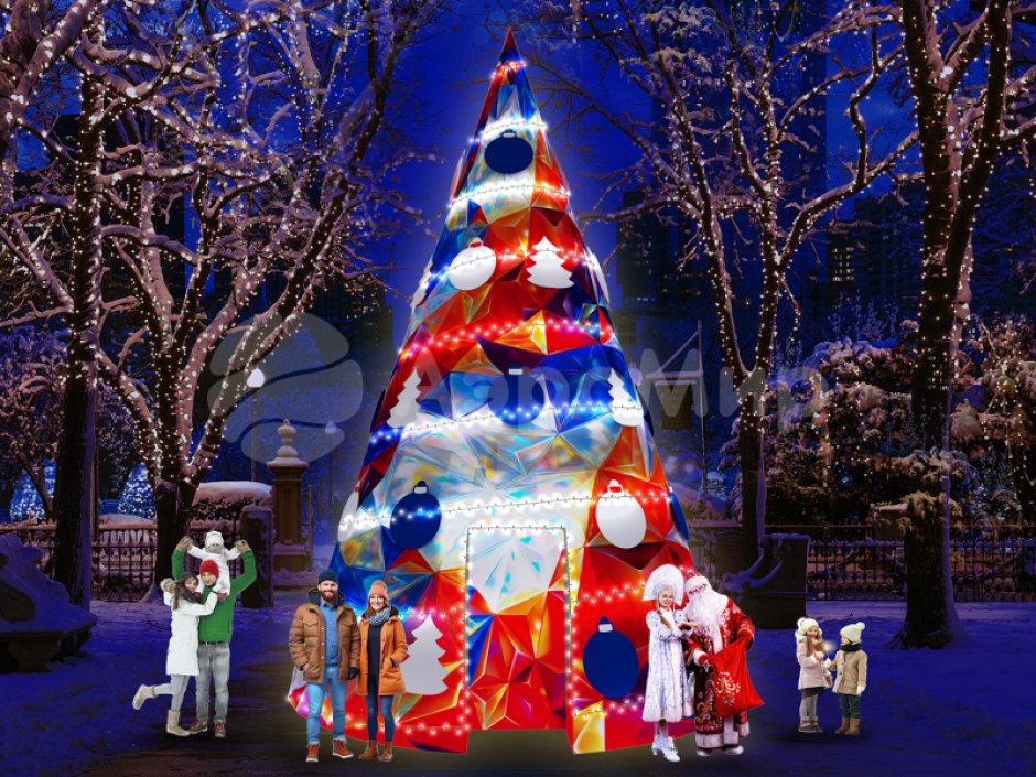 Конус дом новогодний