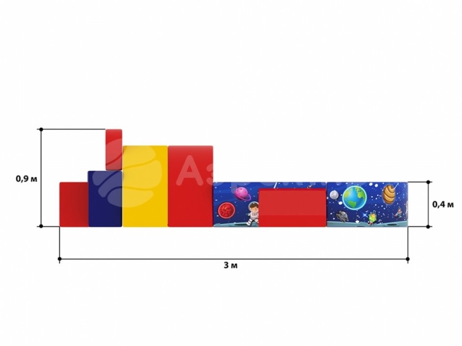 Конструктор из мягких модулей Ракета