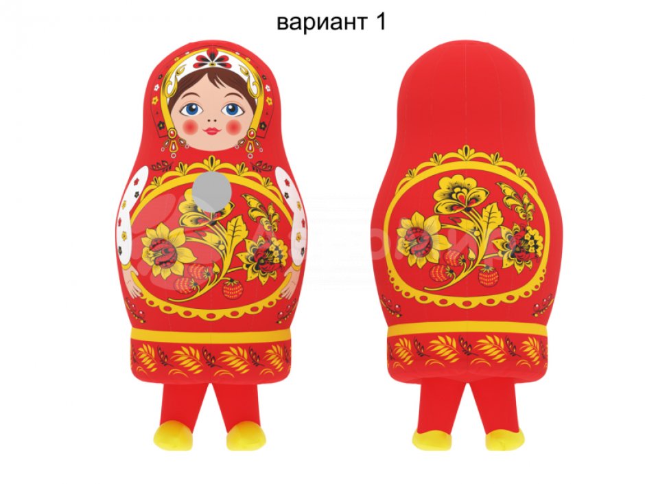 Надувной костюм Матрешка с авторским декором по русским народным мотивам