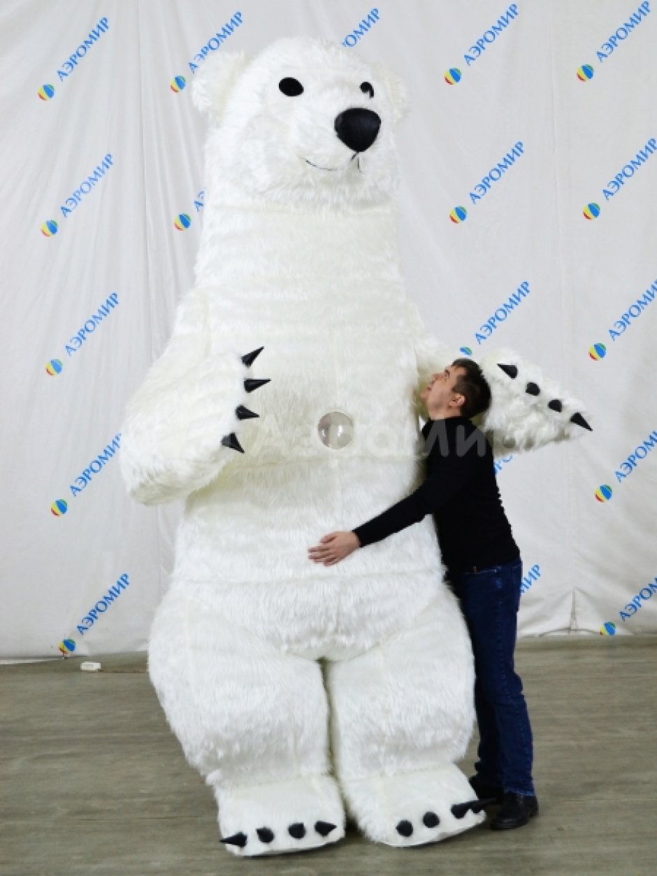 Надувной костюм Мишка, медведь из искусственного меха на одного оператора