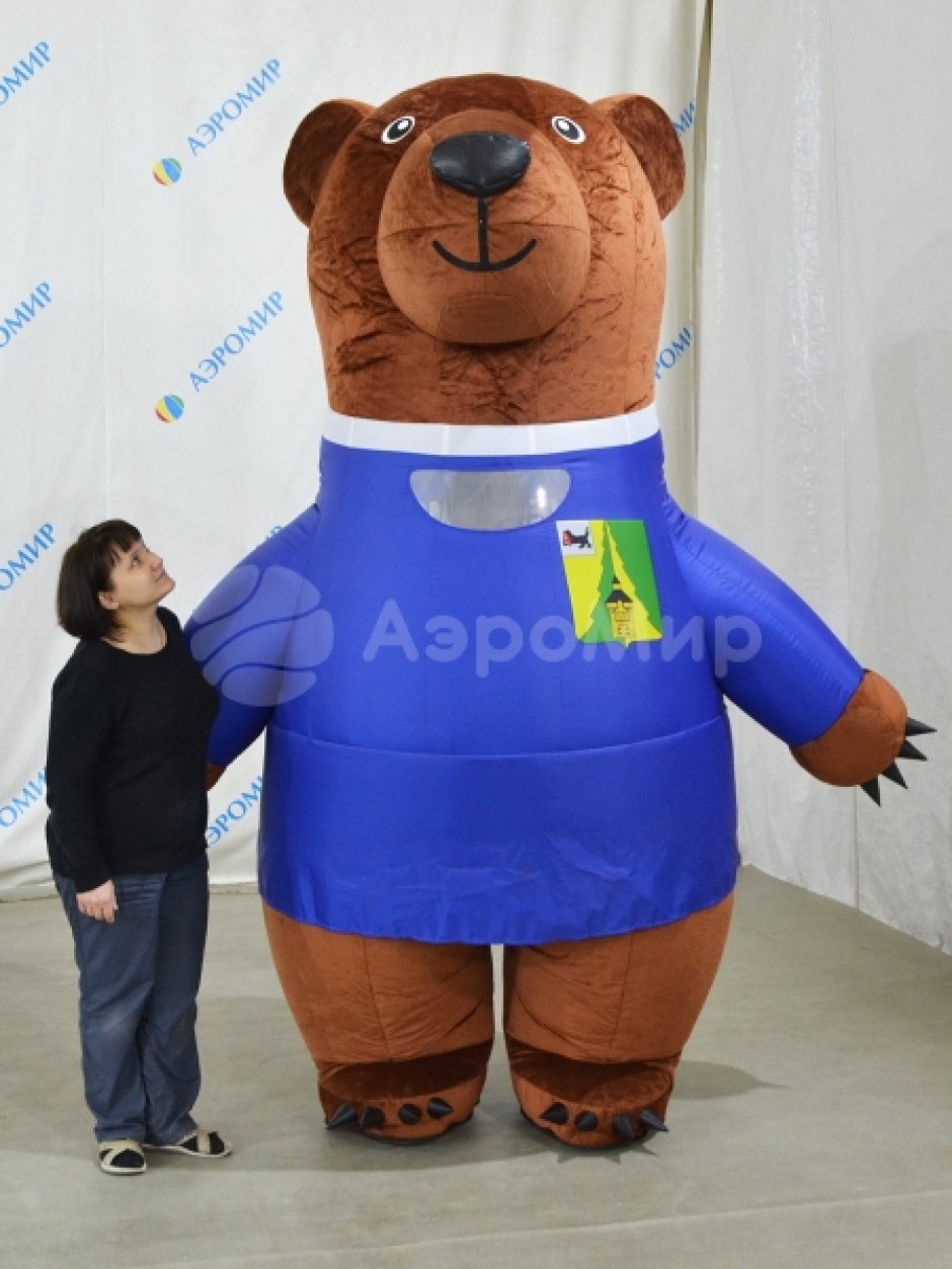 Надувной костюм Медведя в национальных костюмах и рубахах
