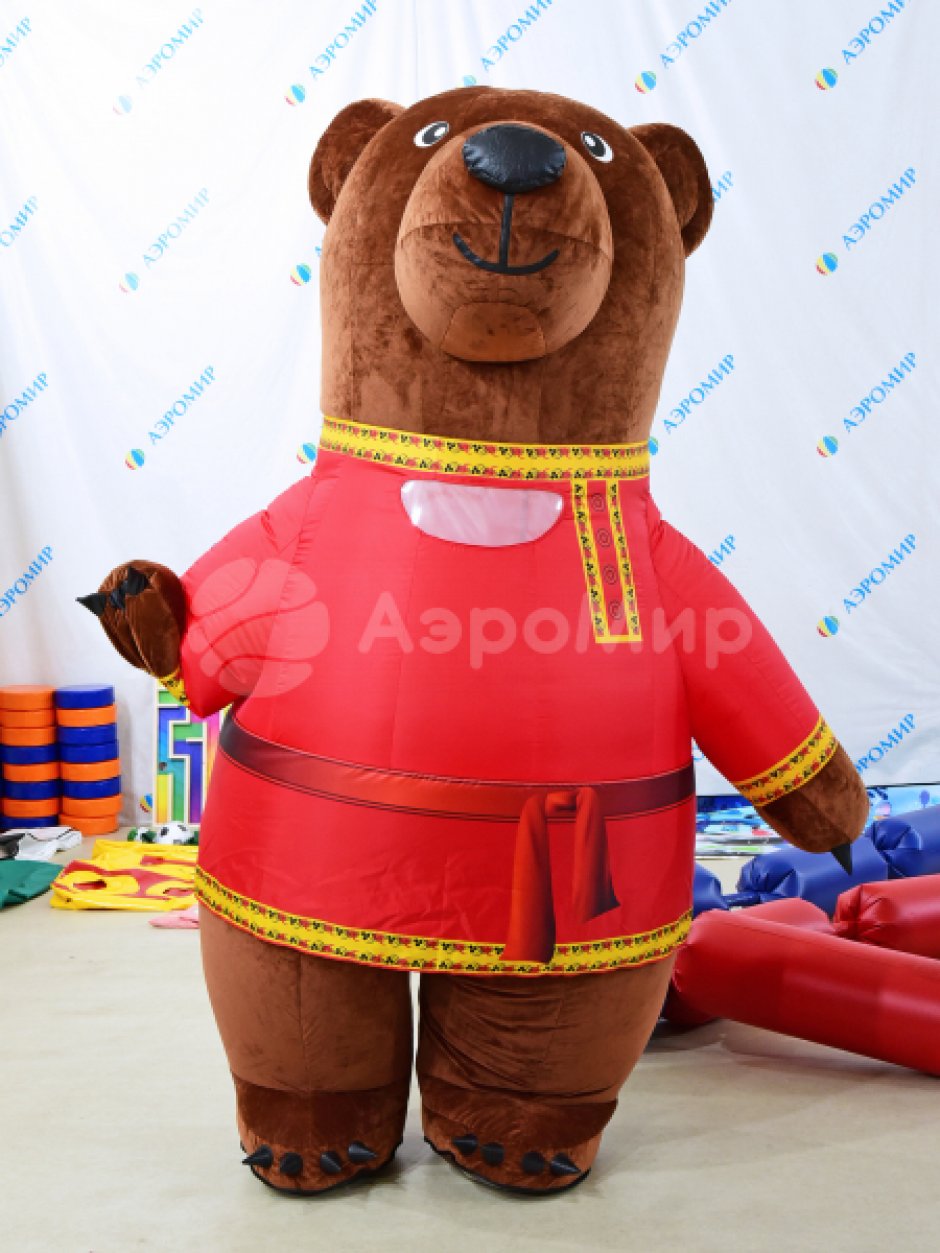 Надувной костюм Медведя в национальных костюмах и рубахах