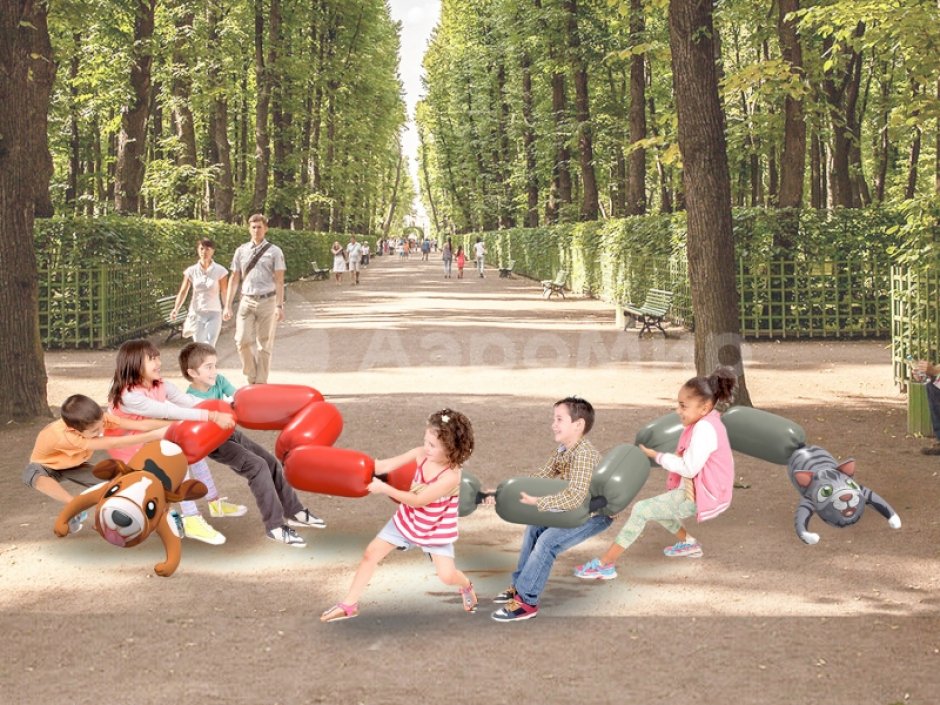 Канат-сосиска КотоПёс — командный аттракцион для праздников