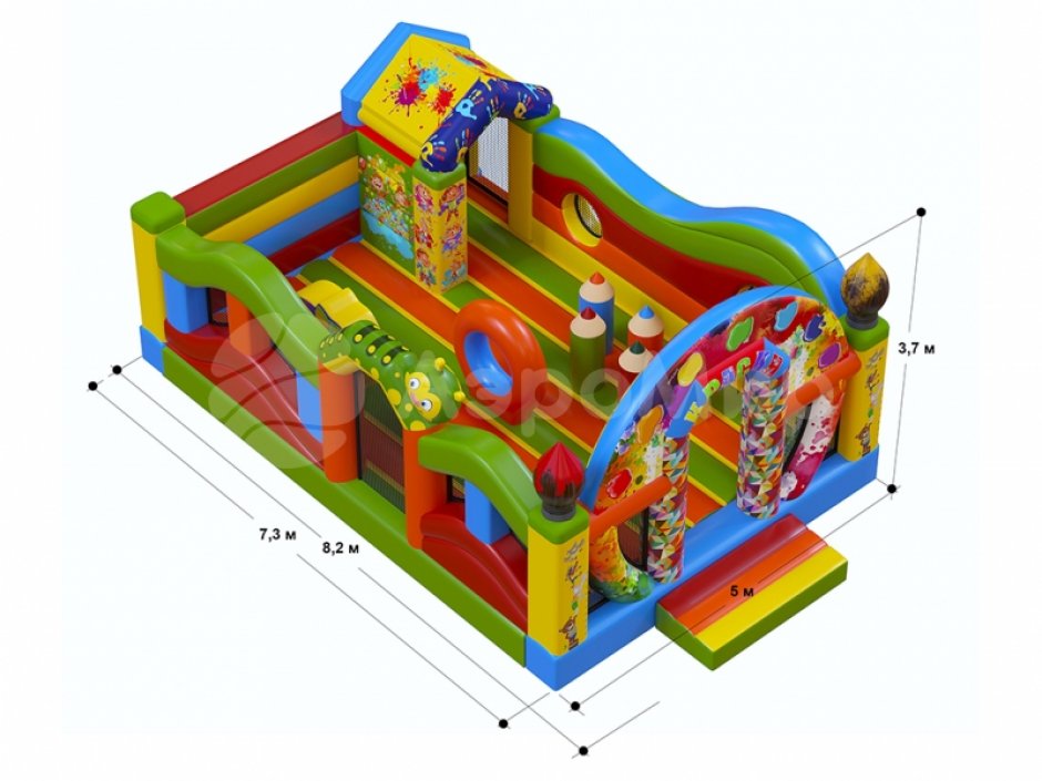 Надувной батут Краски — батут для бизнеса на ~ 36,5 м²