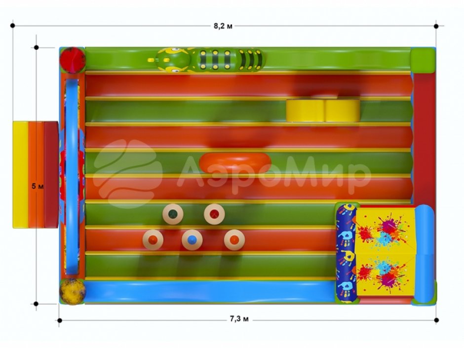Надувной батут Краски — батут для бизнеса на ~ 36,5 м²