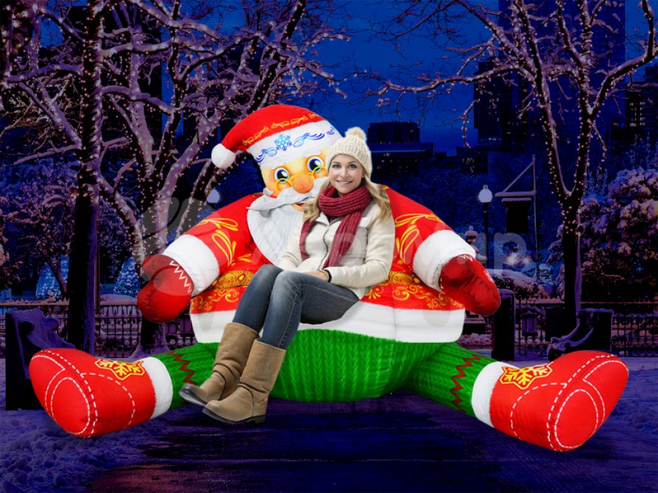 Новогоднее кресло-мешок «Дед Мороз»