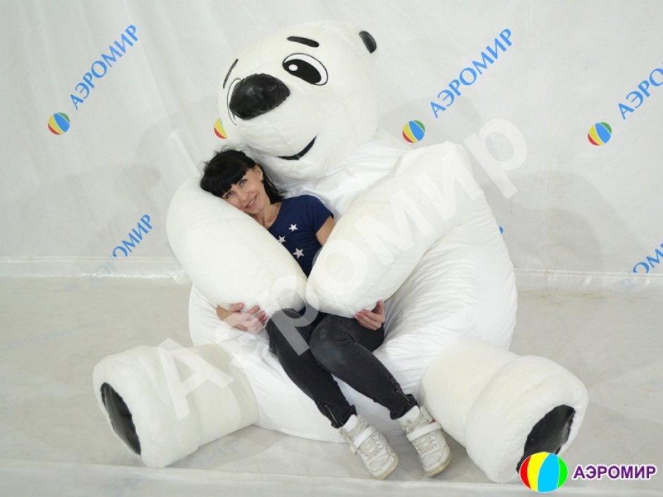 Кресло-мешок Белый Мишка — медведь-обнимашка