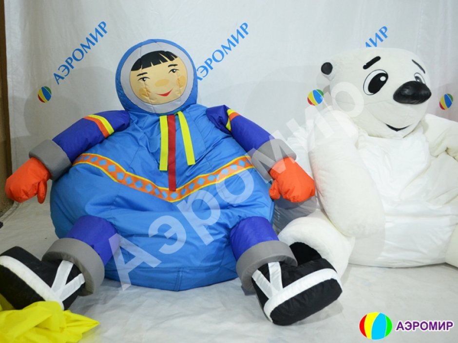 Кресло-мешок Белый Мишка — медведь-обнимашка