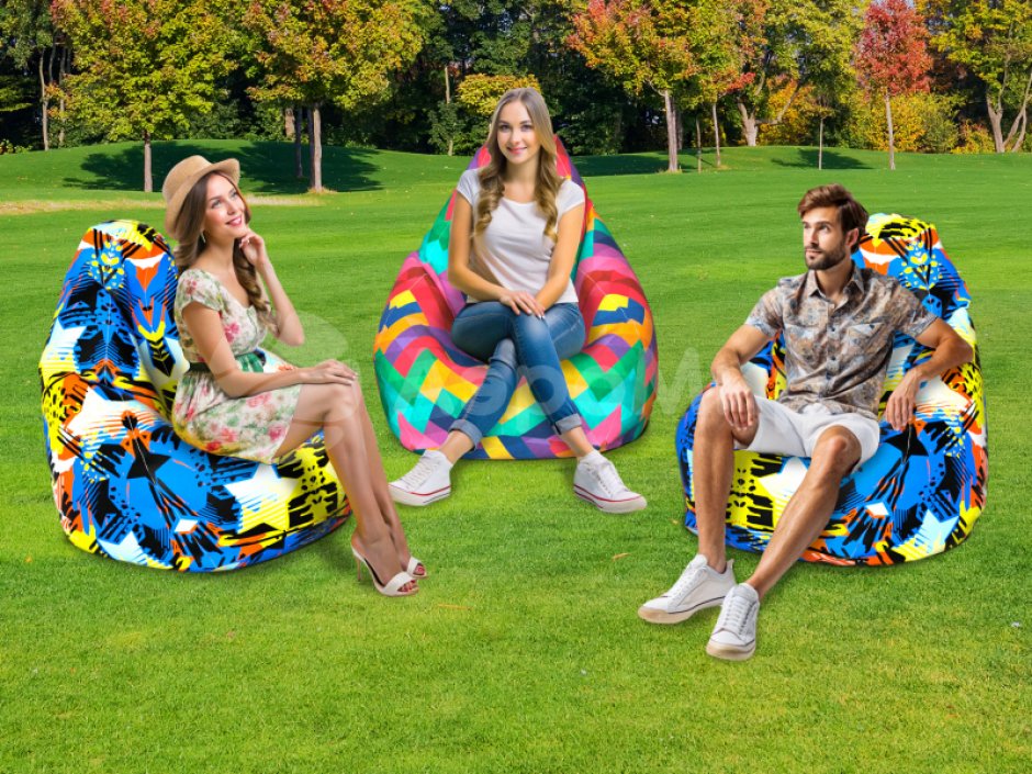 Кресло-мешок для рекламных акций, промо, шоу, выставки, для игр и отдыха