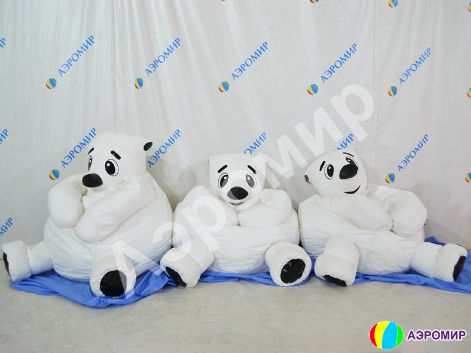 Кресло-мешок Белый Мишка — медведь-обнимашка