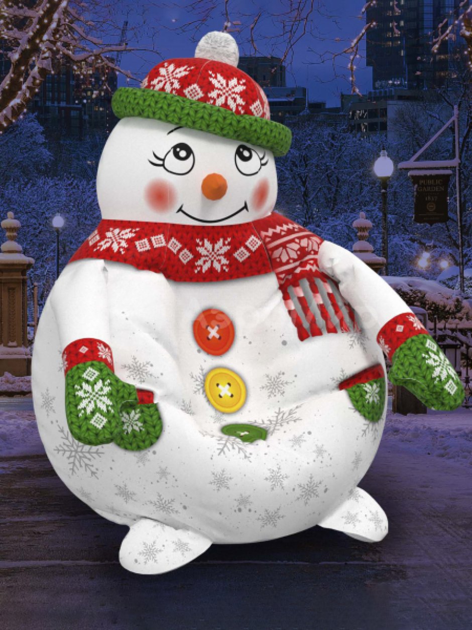 Новогоднее кресло-мешок «Снеговик»