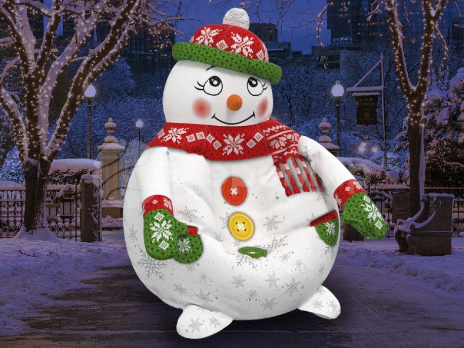 Новогоднее кресло-мешок «Снеговик»