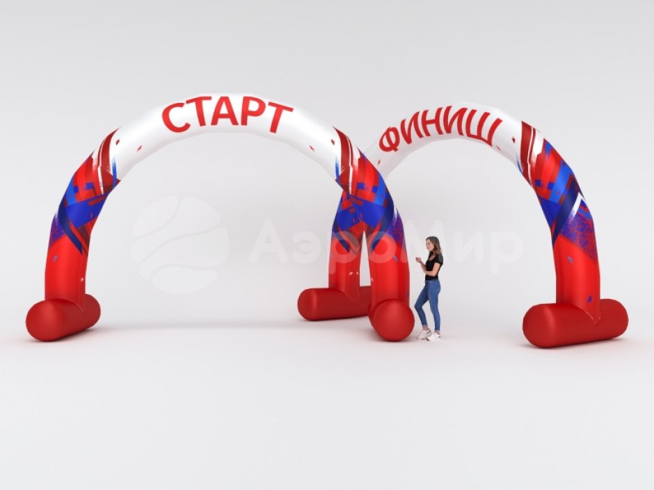 Круглая надувная арка на опорах