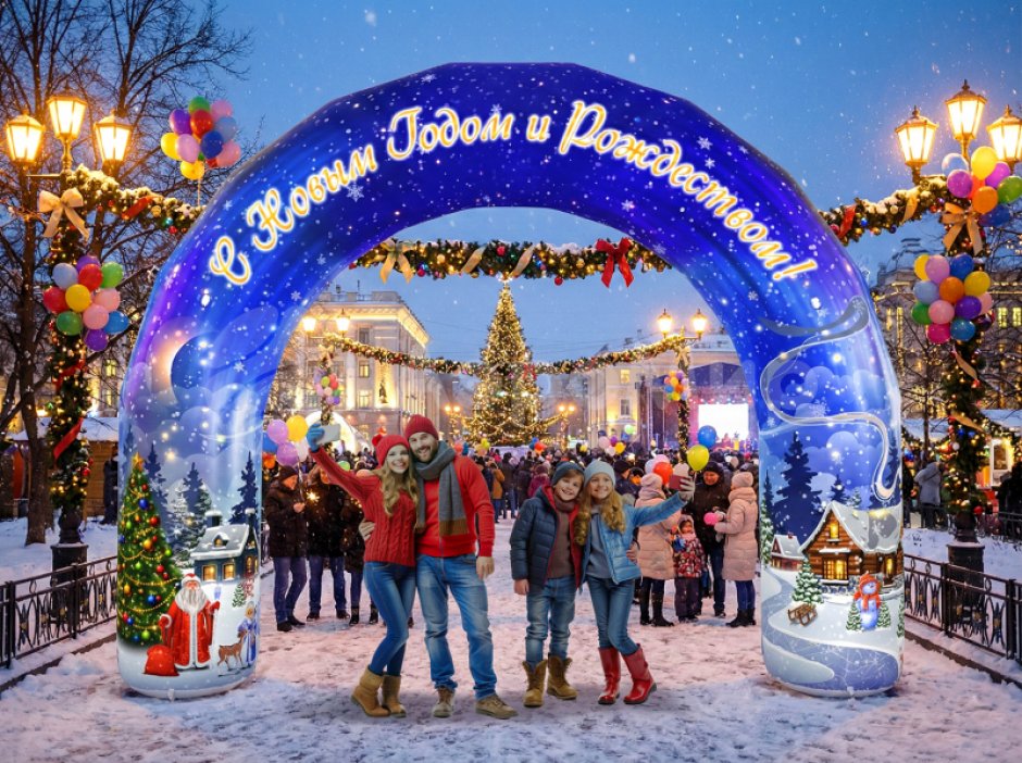 арка новогодняя круглая