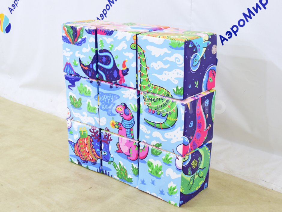 Большие кубики пазлы Динокубики