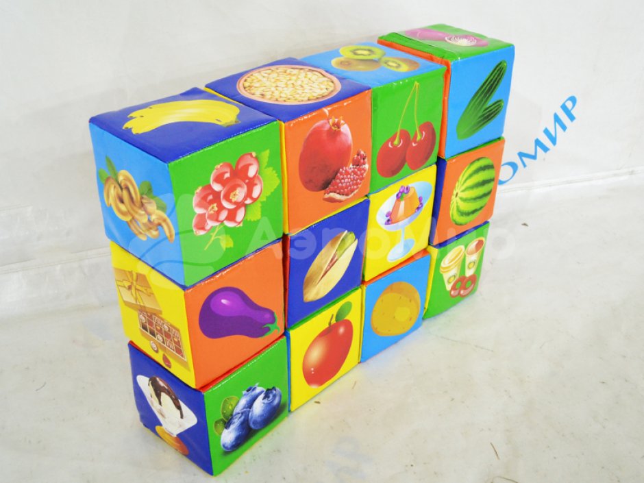 Мягкие кубики овощи и фрукты — мягкие кубики