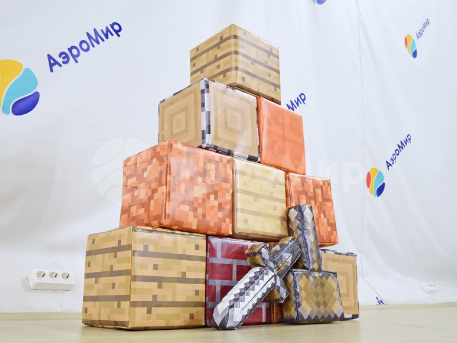 Набор мягких кубиков Пиксель с инструментами