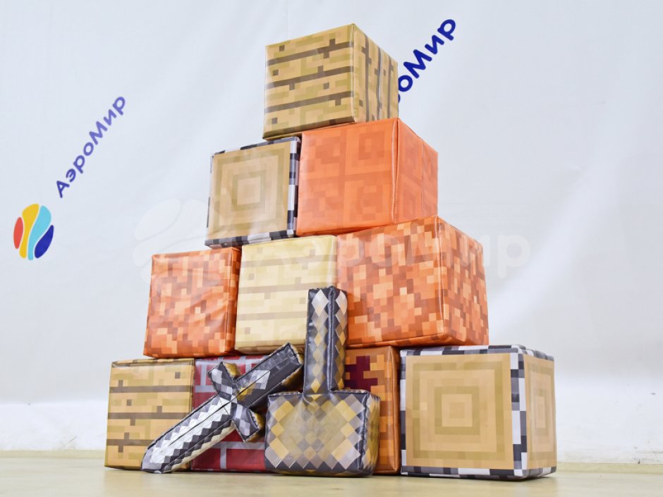 Набор мягких кубиков Пиксель с инструментами