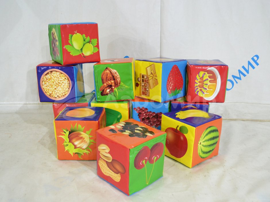 Мягкие кубики овощи и фрукты — мягкие кубики