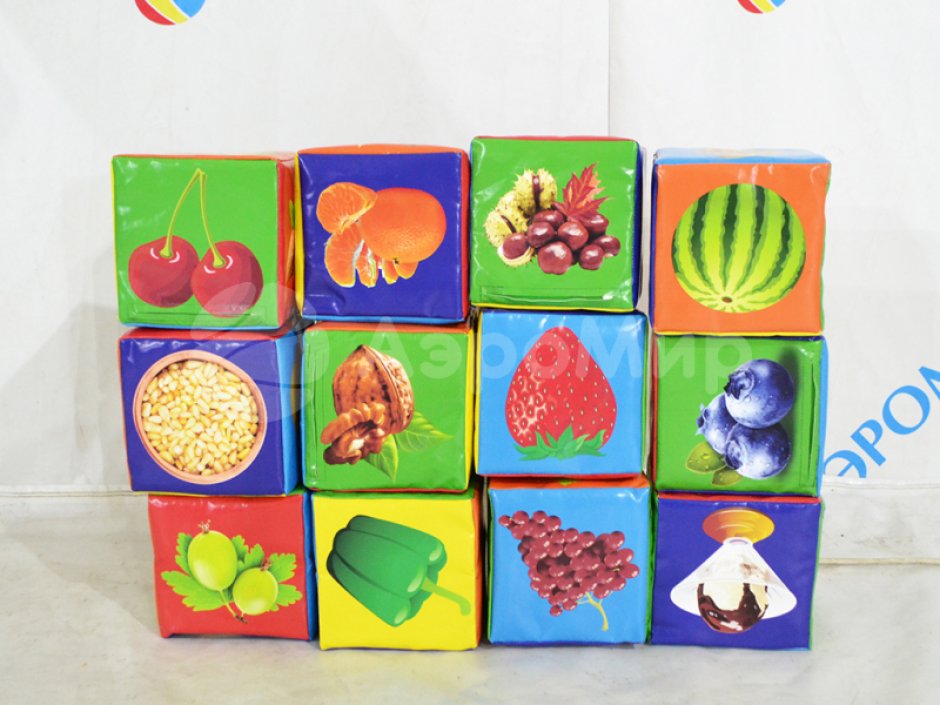 Мягкие кубики овощи и фрукты — мягкие кубики