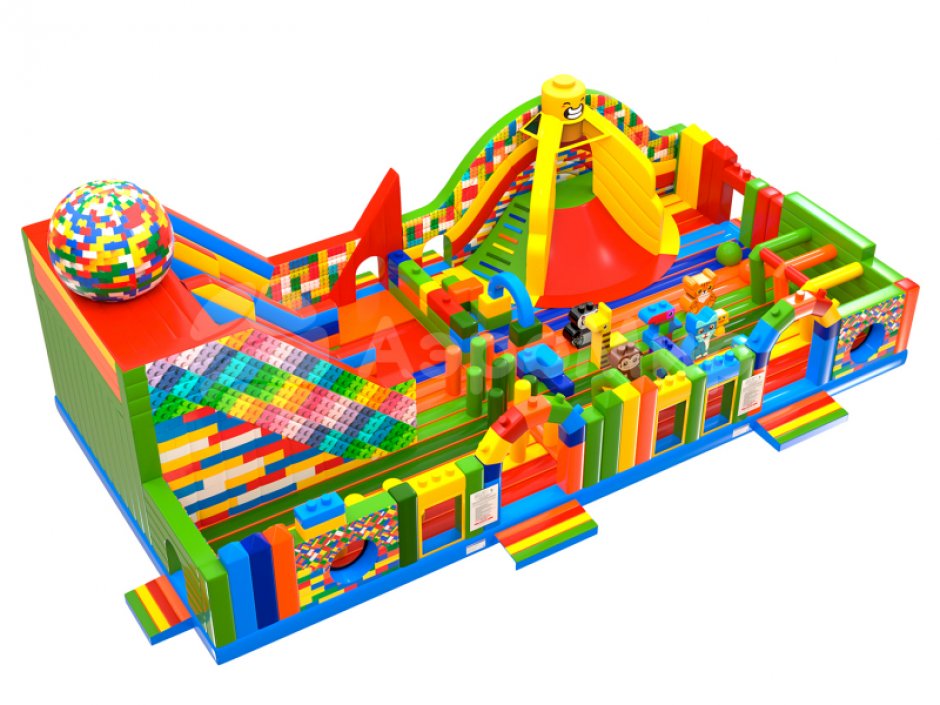 Большой надувной Батут легопарк— с горками и батутной ареной