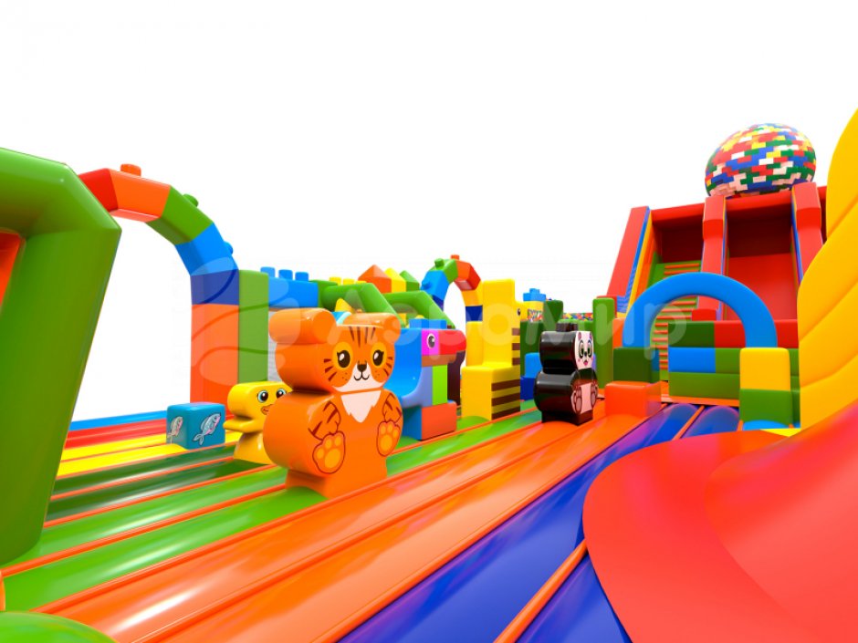 Большой надувной Батут легопарк— с горками и батутной ареной