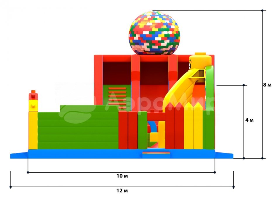 Большой надувной Батут легопарк— с горками и батутной ареной