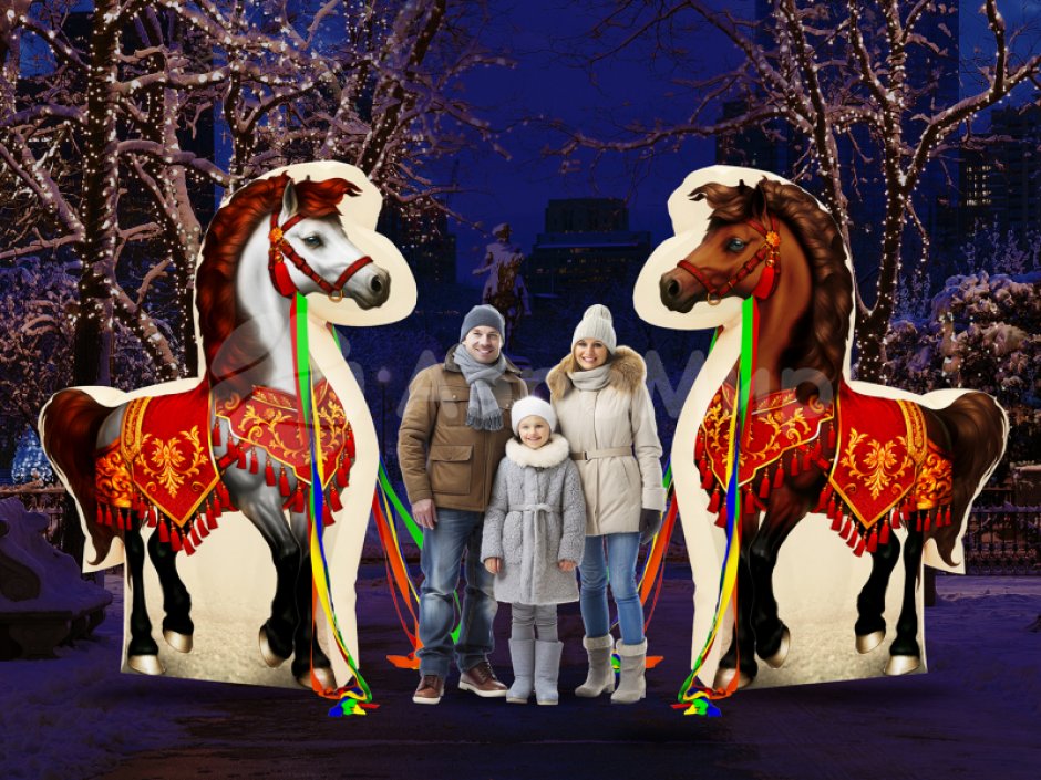 Декоративная фотозона — Лошадка для улиц и помещений