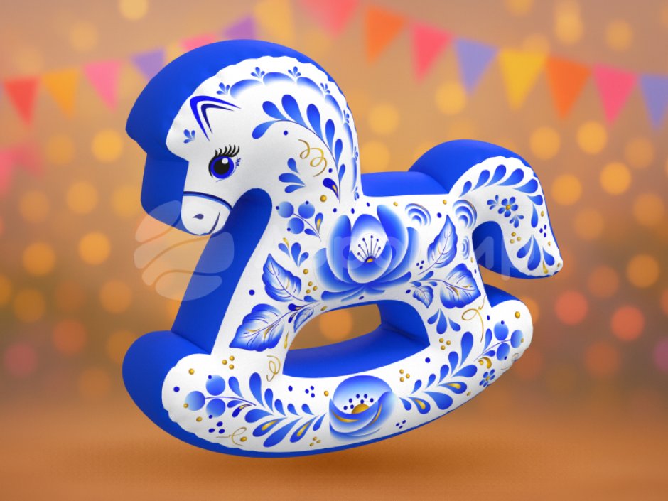 Качалка-подушка Гжель