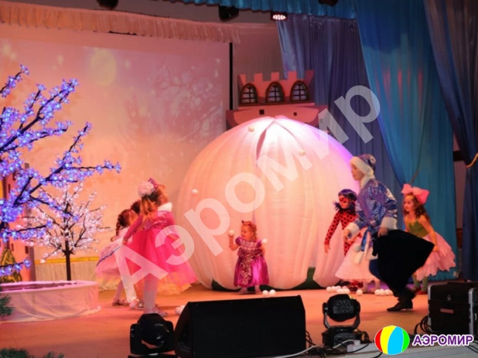 Надувной цветок Лотос с раскрытием закрытием лепестков с подсветкой