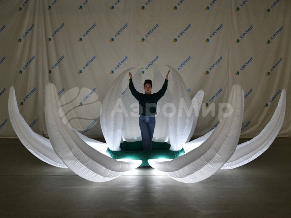 Надувной цветок Лотос с раскрытием закрытием лепестков с подсветкой