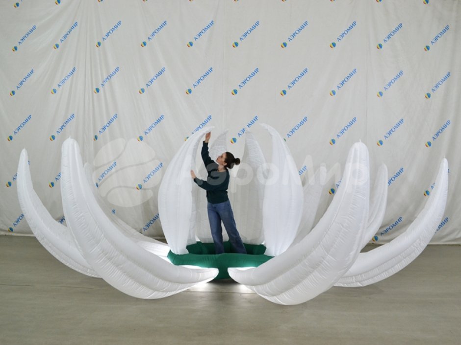 Надувной цветок Лотос с раскрытием закрытием лепестков с подсветкой