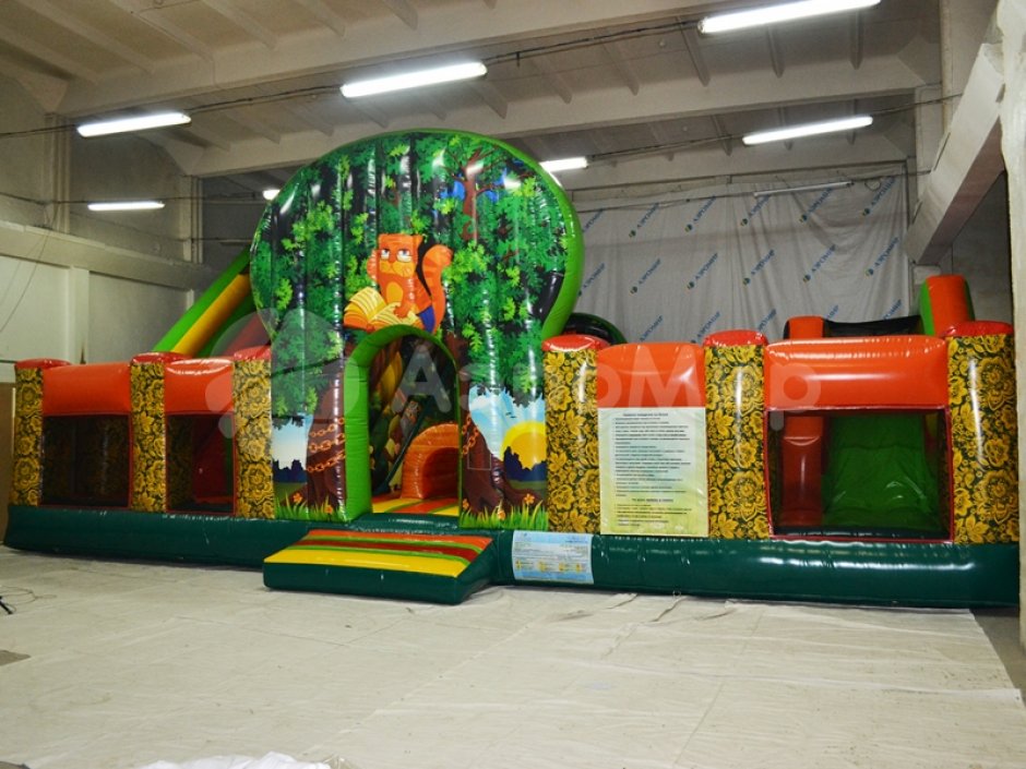 Надувной батутный комплекс Лукоморье — большой коммерческий аттракцион на 85 м²