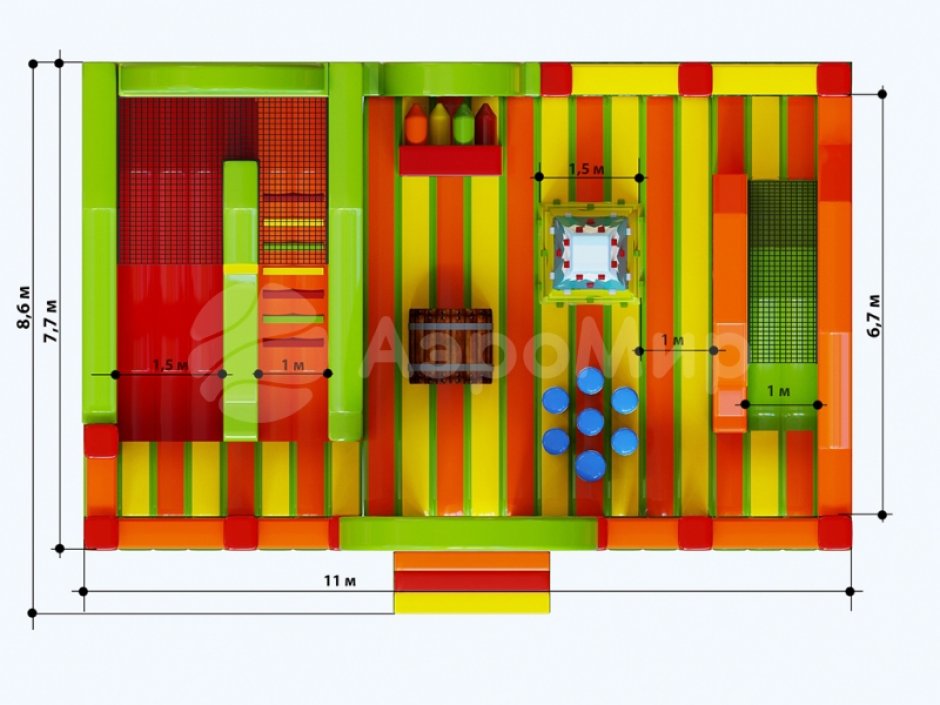 Надувной батутный комплекс Лукоморье — большой коммерческий аттракцион на 85 м²
