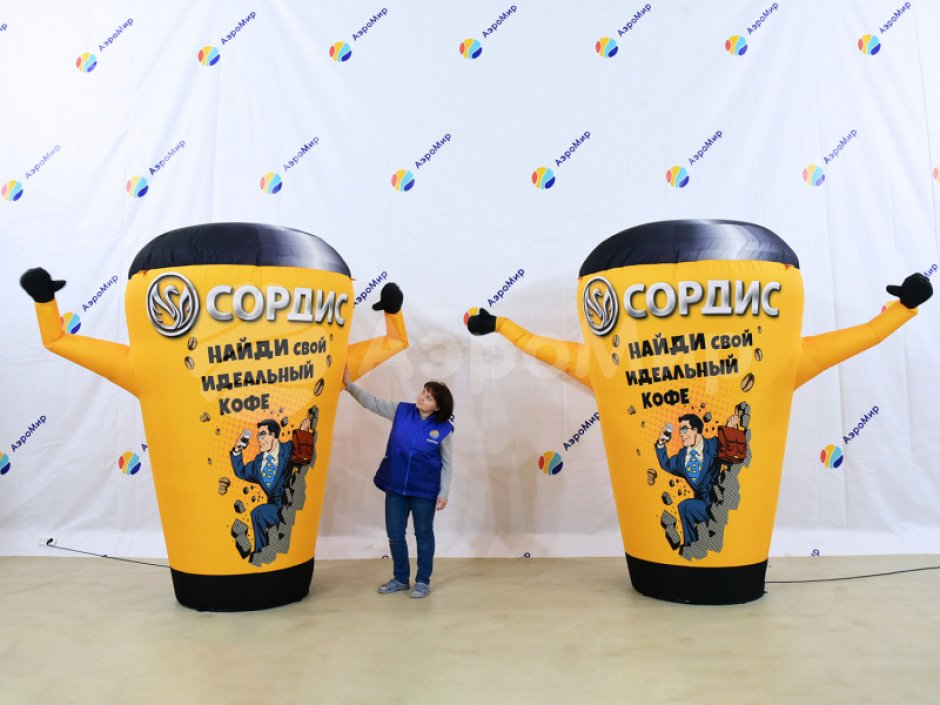 Надувной стакан кофе, чая, соки, напитки — надувная рекламная фигура