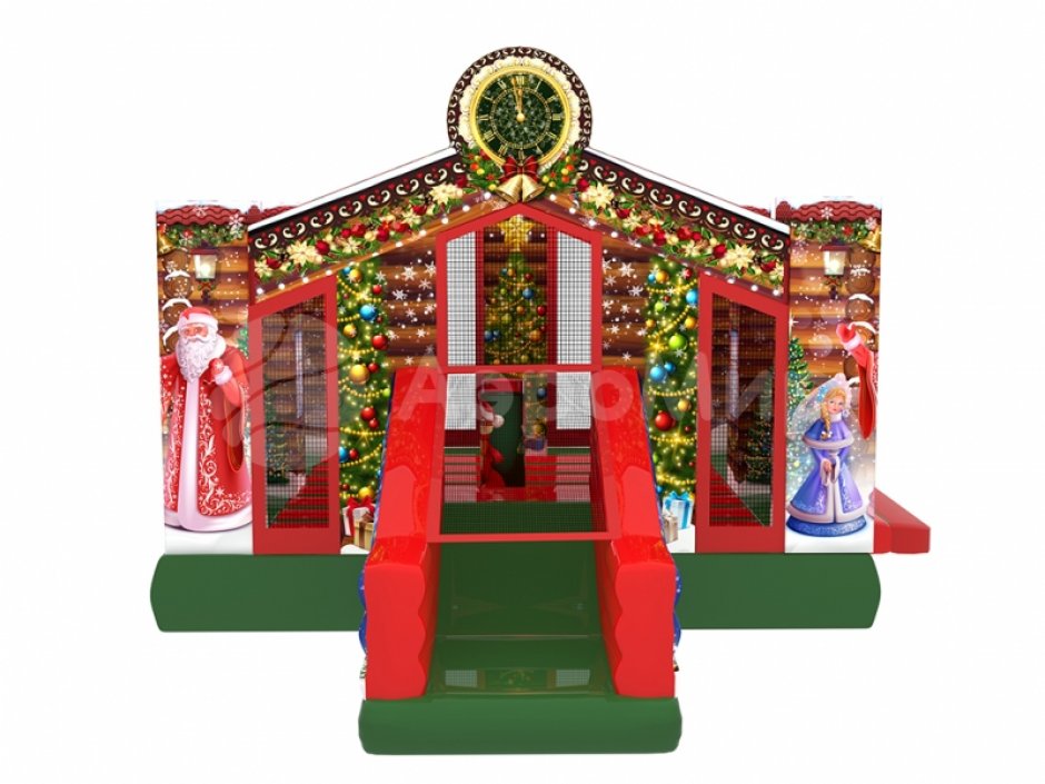 Надувной батут для бизнеса — изба Деда Мороза