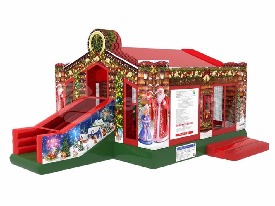 Надувной батут для бизнеса — изба Деда Мороза