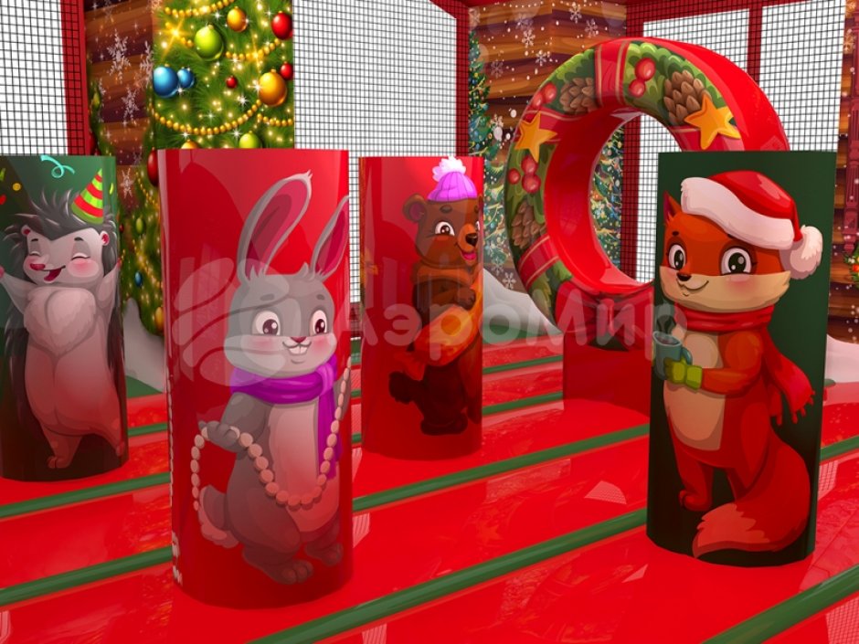 Надувной батут для бизнеса — изба Деда Мороза