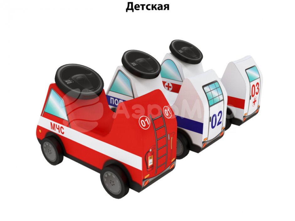 Мягкий модуль «Машинка» на колесиках